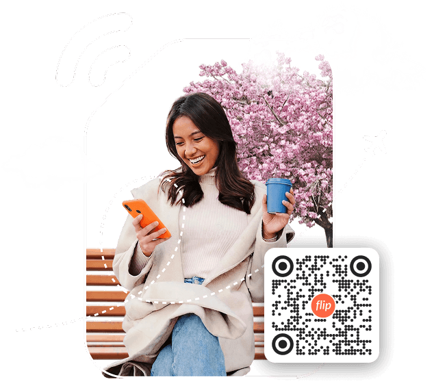 Traveler using Flip e-SIM with QR code